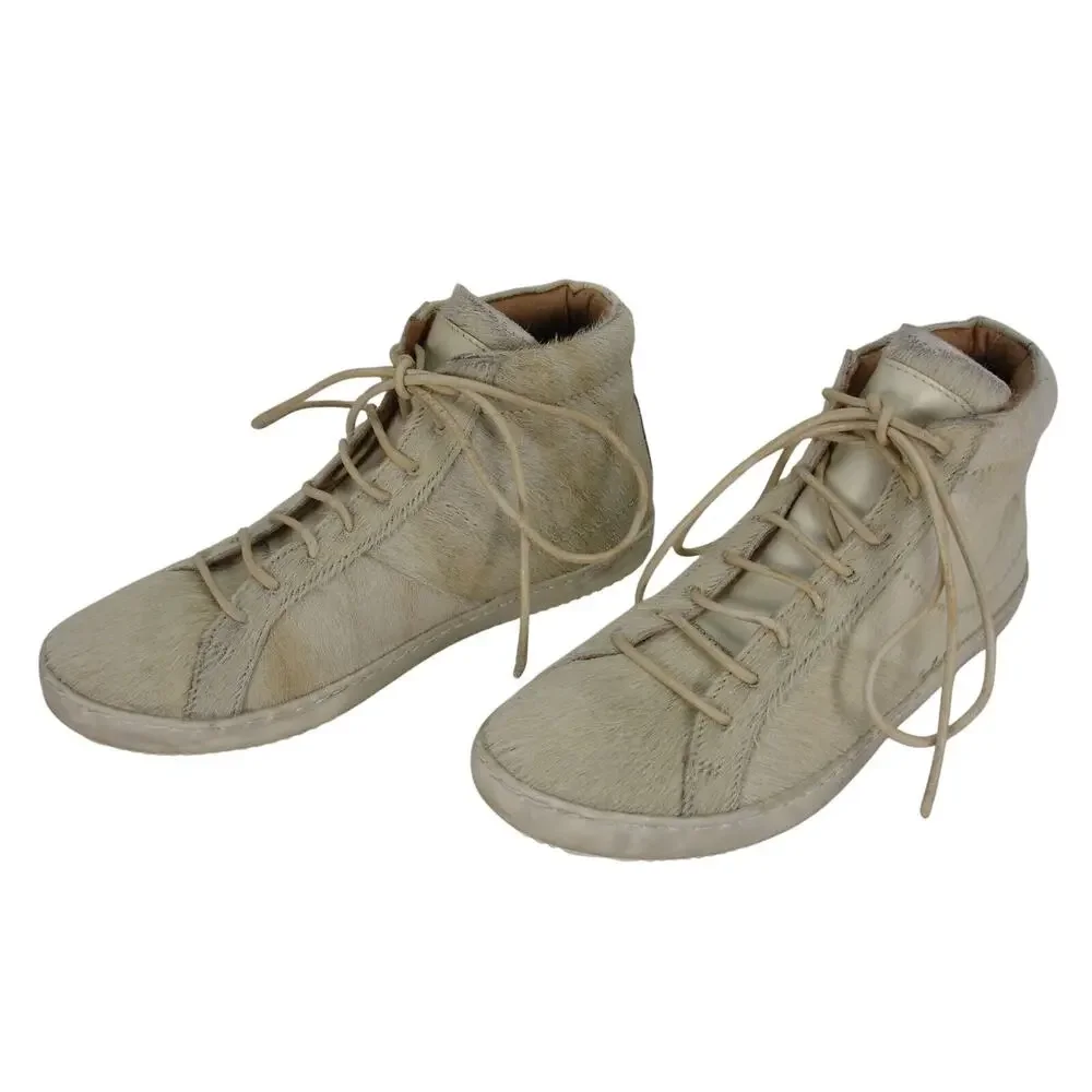 Man‎ X One TEASPOON Beige/White Fur Mr Lucky Stars Trainers EU46/US13 NEW W/BAG